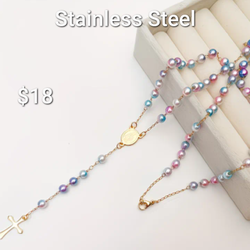 Stainless Steel Rainbow Rosary / Cross