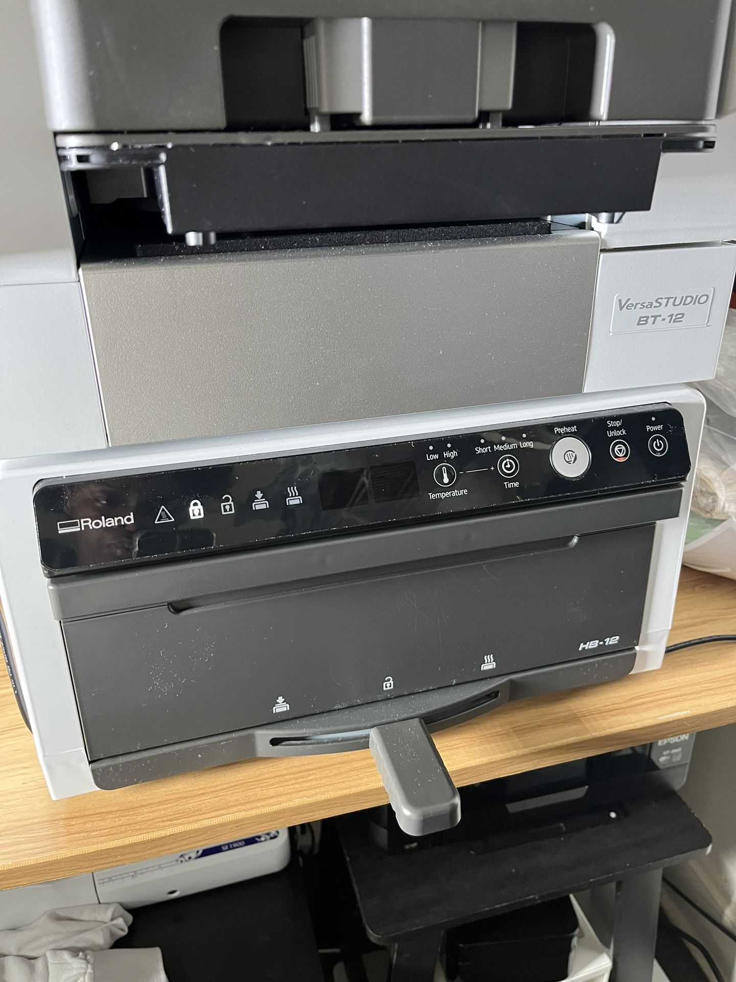 Roland DTG printer with additional tray and all original items