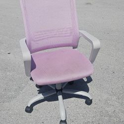PRETTY PINK AND GRAY ADJUSTABLE COMPUTER CHAIR