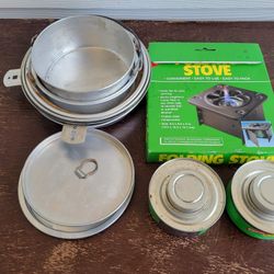 Camping/Foldable Stove Plus Pots