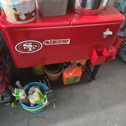 Red Rolling Cooler