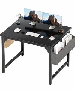 Space-Saving Writing Desk with Fabric Storage