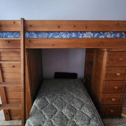 Twin Bunk Bed With Desk $350