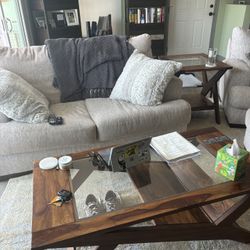 Couch And Chair With Ottoman, Coffee Table And End Table