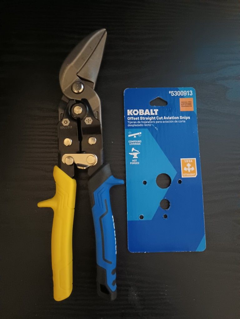 Kobalt brand -offset straight cut Aviation Snips- P/U North Everett