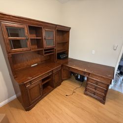 L Shaped Desk Real Wood *free!!