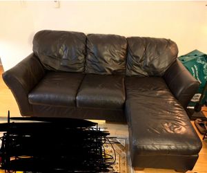 Black leather couch
