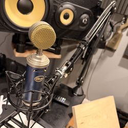 Blue Bluebird Microphone With Rode Mic Boom Arm