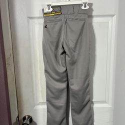 Easton Baseball Pull Up Pants Grey Youth Extra Small  20” - 22”.  Elastic waistband, 25.5” inseam, double back pockets, pro-style belt loops and doubl