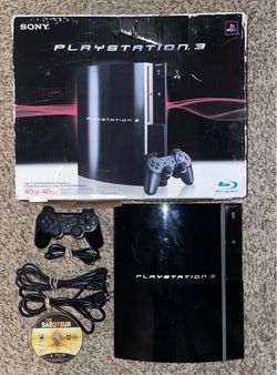 SONY PLAYSTATION 3 PS3 CONSOLE WITH VIDEO GAME & CONTROLLER