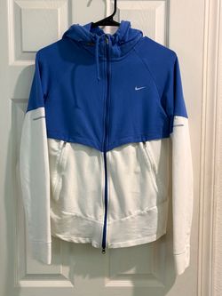 Nike Full-Zip Hoodie Blue and White