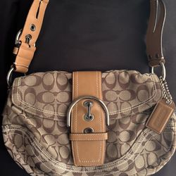 Coach Vintage Y2K Soho Hobo Brown Signature Canvas