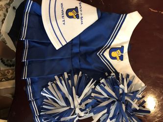 Build a bear cheerleader outfit. Pom poms