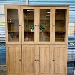 ✨ 74’’ Tall Kitchen Pantry Cabinet – With LED Lighting & Glass Doors ✨ Brand New – In Box