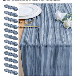 Dusty Blue Cheesecloth Table Runners