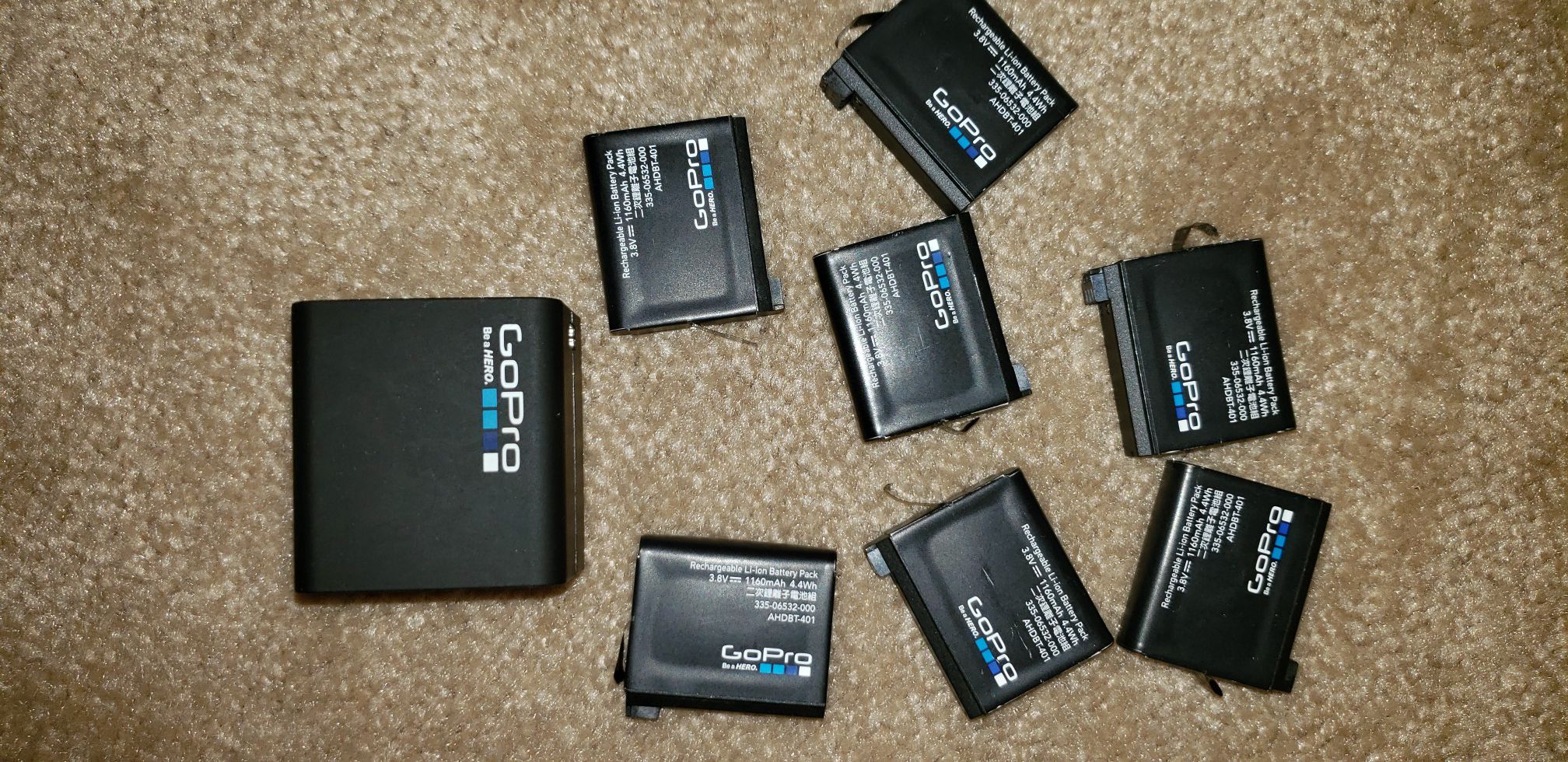 GoPro 4 batteries and dual charger