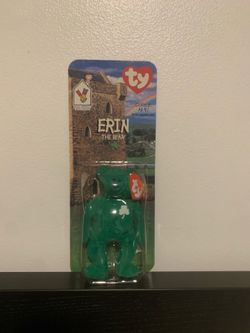 Erin the Irish Green Shamrock Bear Ty Beanie Baby (Unopened)