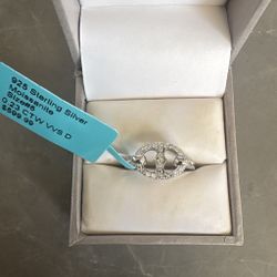 925 Sterling Silver Moissanite Ring Size 6 #moissanite #sterling