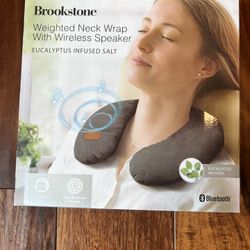 Brookstone Weighted Neck Wrap with Wireless Speaker 