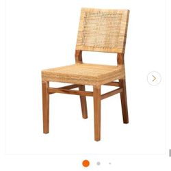 Lesia Natural Rattan & Mahogany Wood Dining Chair