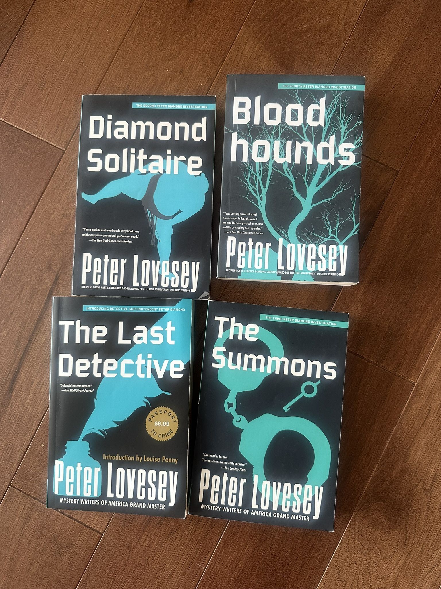 4 Peter Lovesey PBs Detective Diamond series 1-4. Like new. The last detective