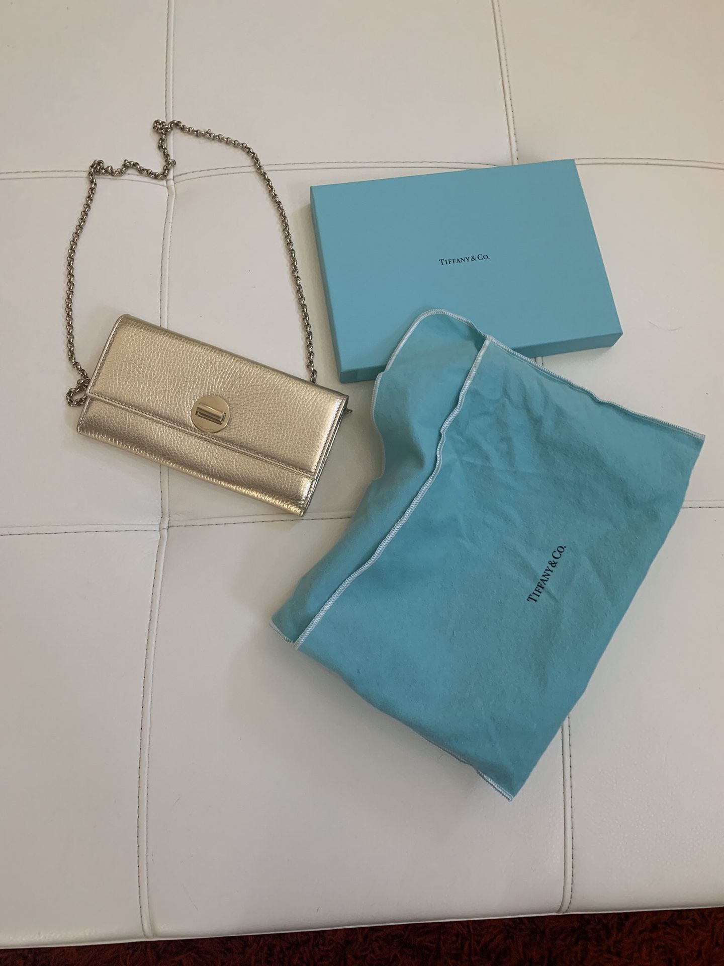 Tiffany & Co Metallic Gold Wallet Brand New For Sale.