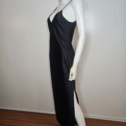 A New Day Sleek Black Slip Dress with Side Slit Size XS