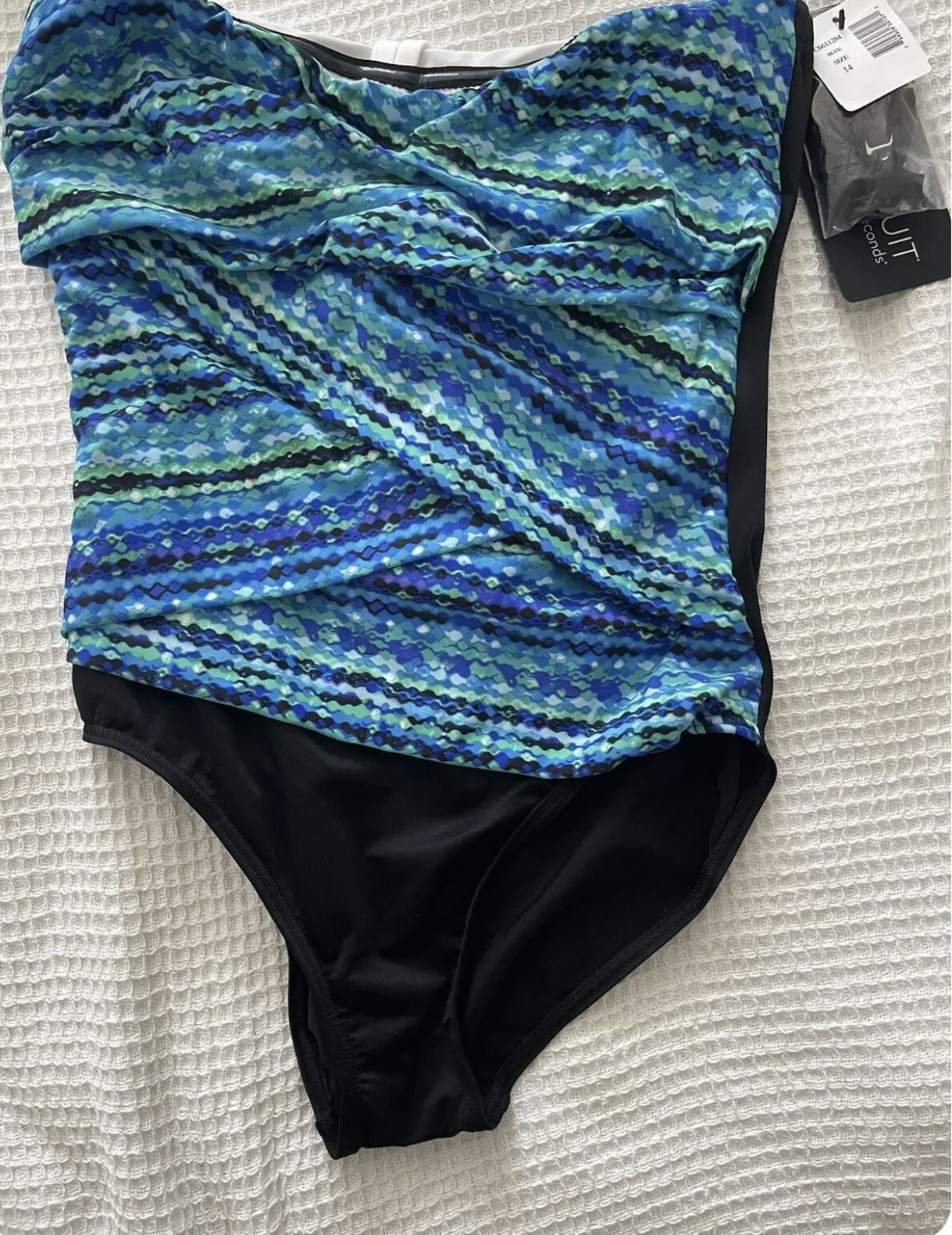 Miraclesuit Night Lights Muse Bandeau Underwire One Piece Swimsuit size 14