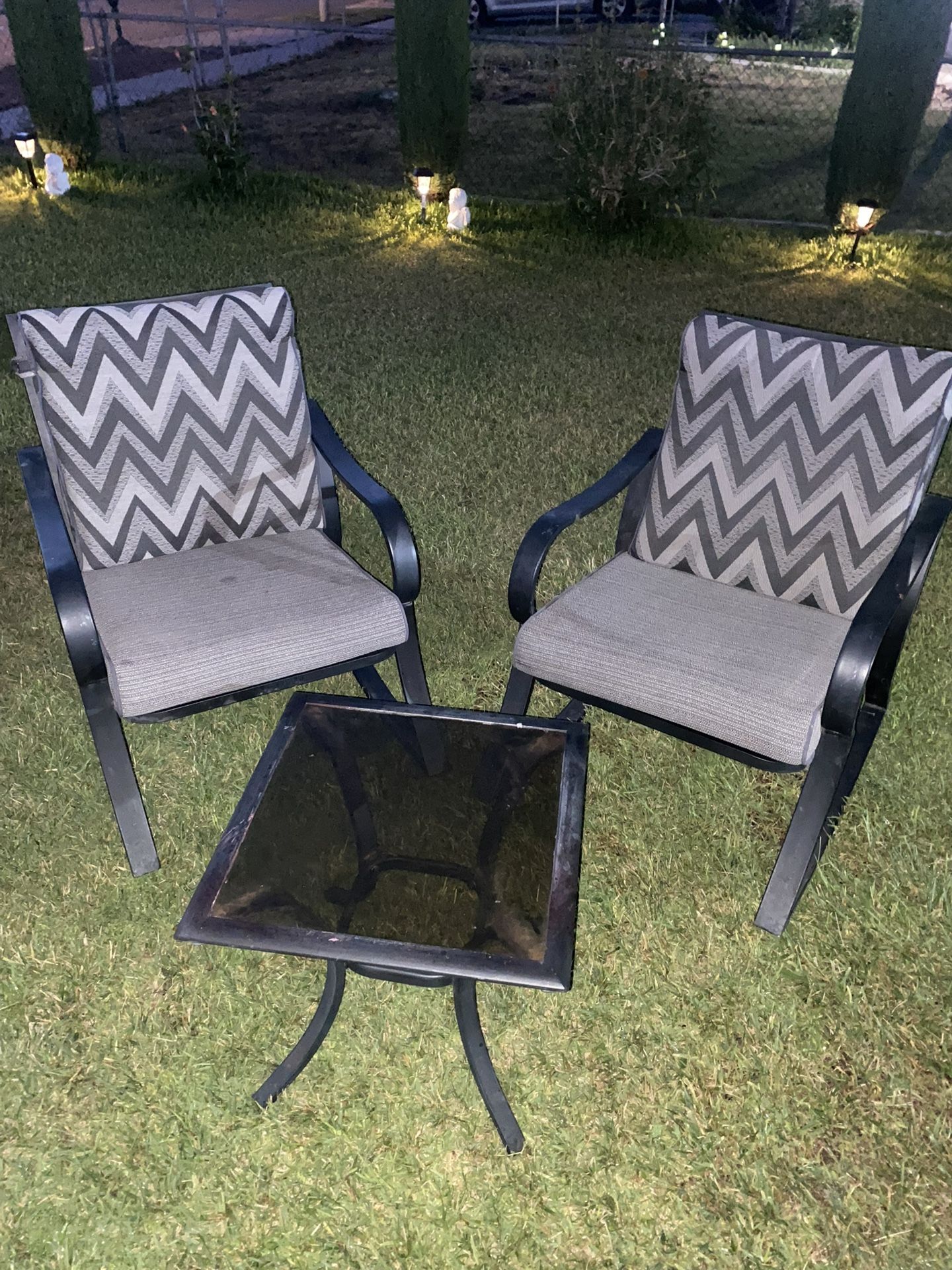 Patio Chairs And Side Table 