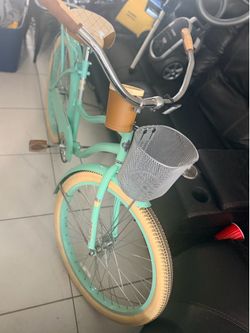 Mint Green Cruiser Bike with Basket