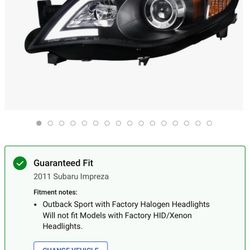 Headlights Subaru Impreza 2011 