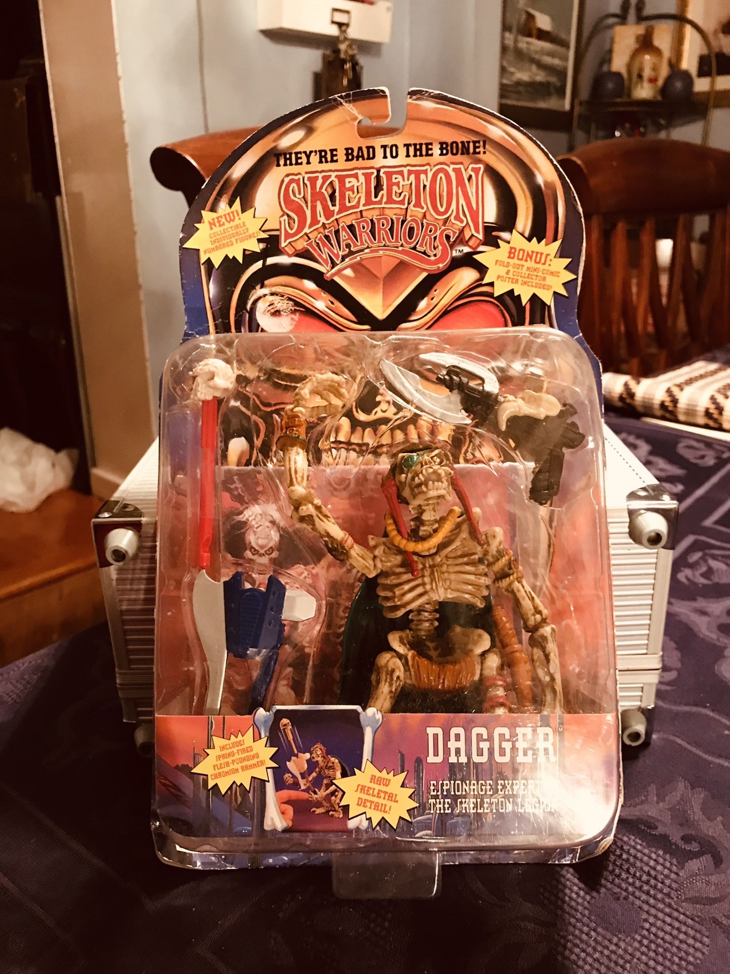 Vintage Playmate Toys Skeleton Warriors (Dagger) New  Corners Of Package are A Little messed up 