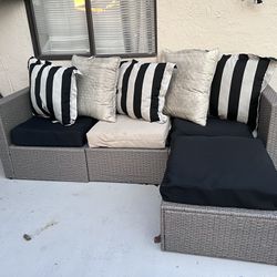 Outdoor Wicker Sectional Sofa Set 