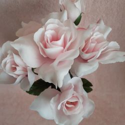 Pink Rose In Vase  (Artificial)