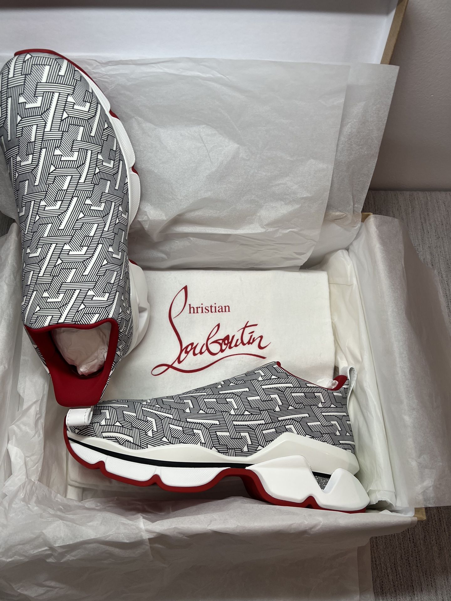 Christian ルブタン SPACE RUN FLAT NEOPRENE Christian Louboutin Space Run Flat Neoprene Cl/calf In