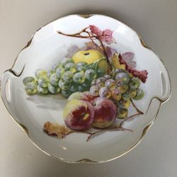 Louise Bavaria Germany Vintage Hand Painted Serving  Plate  With Handles