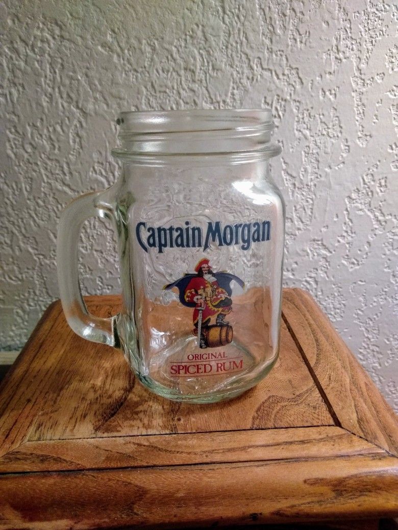 Captain Morgan Rum Mason Jar Drinking Glass
