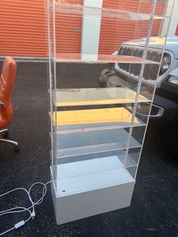 Clear acrylic display shelf with lights