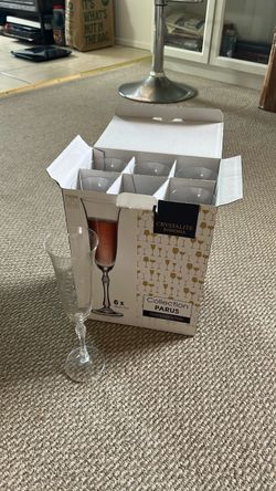 Crystalite bohemia parus collection champagne flutes 6 set