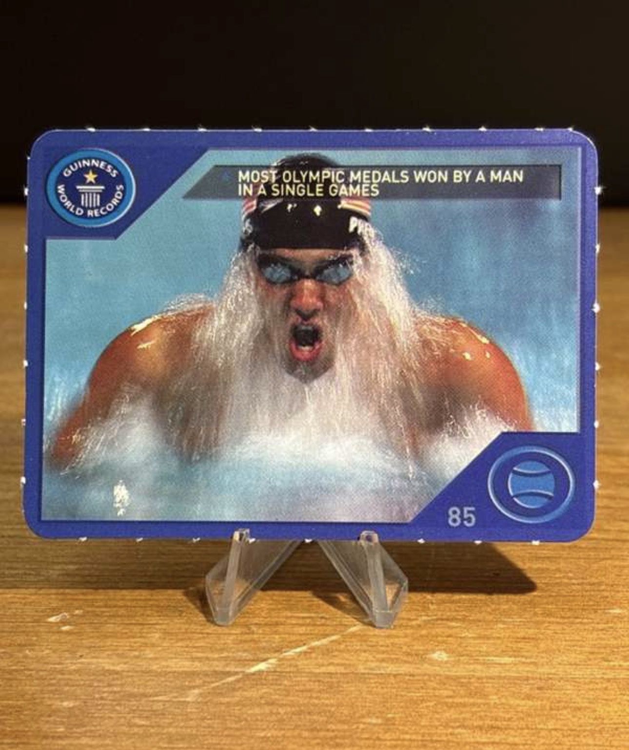 #85 Most Olympic Medals Won By A Man In A Single Games (Michael Phelps) Michael Phelps 2006 Guinness World Records Trade & Play Card Collection
