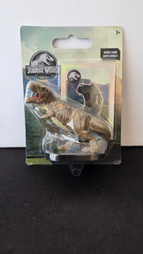 Jurassic World T-Rex Dinosaur Figure 2.5" With Bonus Card Cake Topper Toy