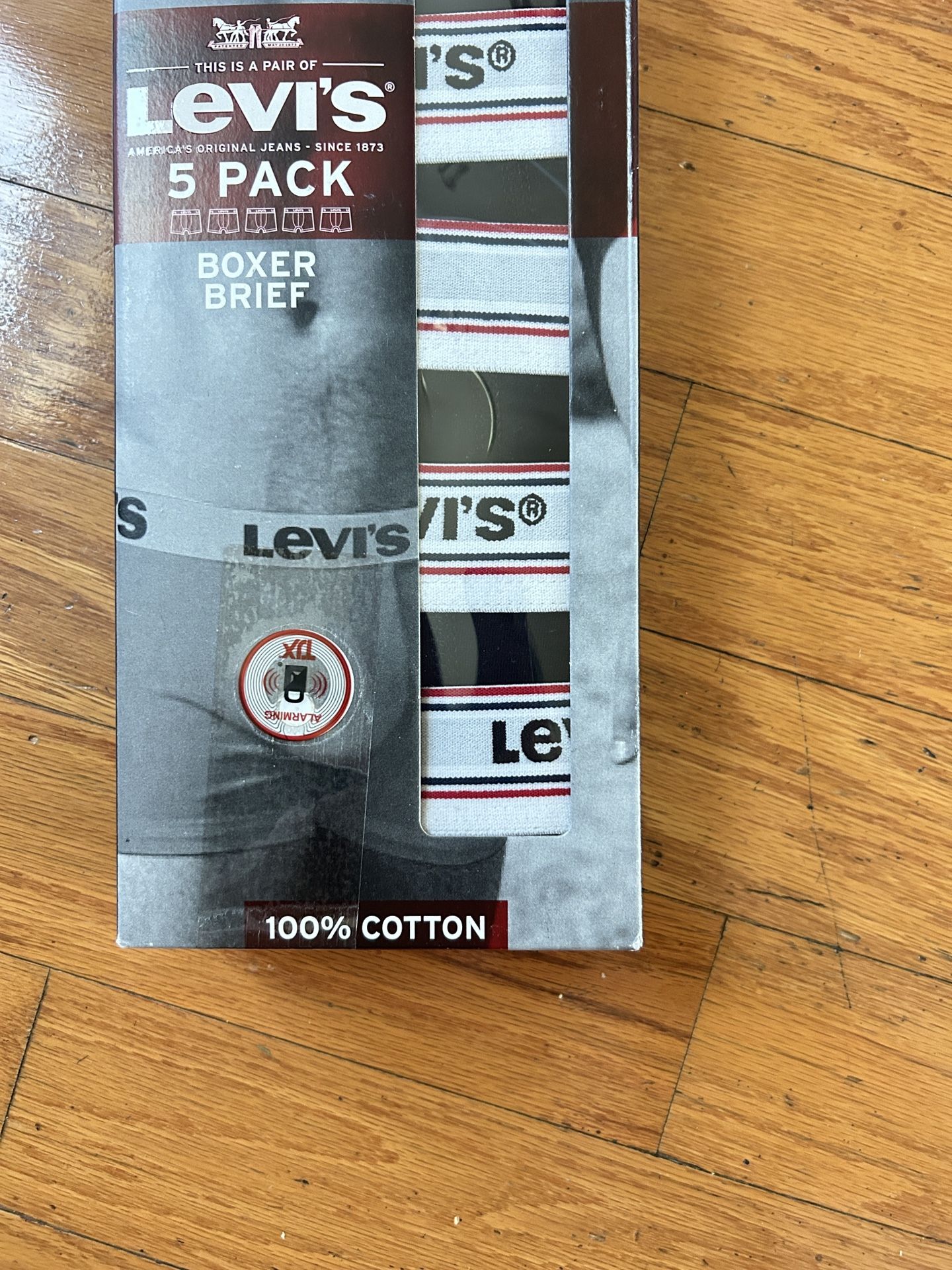 NWT Levi's 100% cotton Boxer Brief 5 Pack Size L