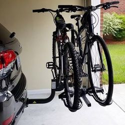 (NEW) $109 KAC (2-Bike) Rack for SUV, Cars, Hatchback Mount fit 2” Anti-Wobble Hitch, Heavy Duty Bicycle Carrier