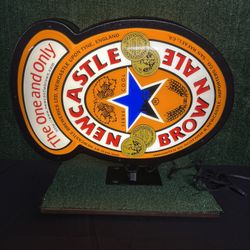 New Castle Brown Ale Beer Large 24” Two Sided Lighted Euro Pub Sign  