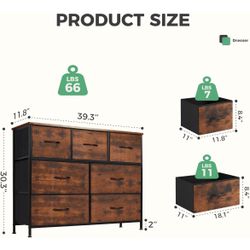 Dresser for Bedroom with 7 Fabric Drawers