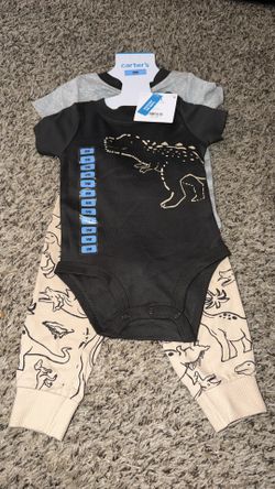 Carters Pants And Onesie Dinosaur Set 9 Months