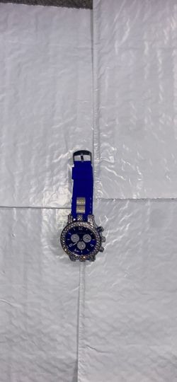 Blue Iced Out Watch