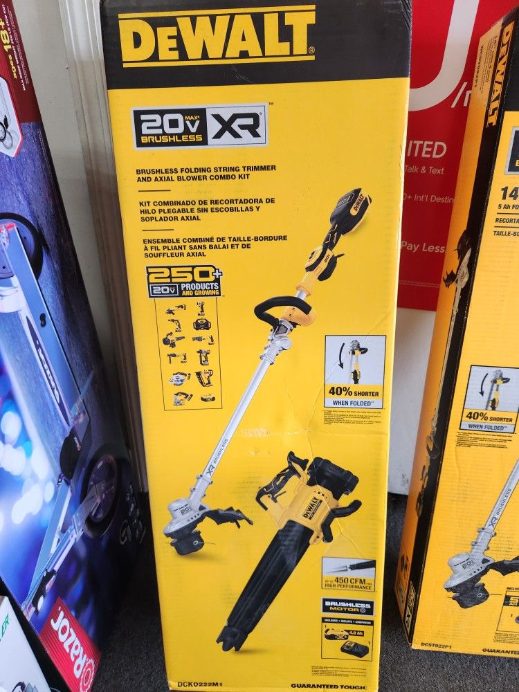 Dewalt Cordless String Trimmer Blower Combo Kit. Batt Incl