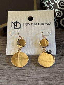 Elegant Gold Drop Disc Earrings