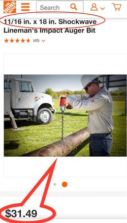 Shockwave 11/16 in. x 18 in. Lineman's Impact Auger Bit